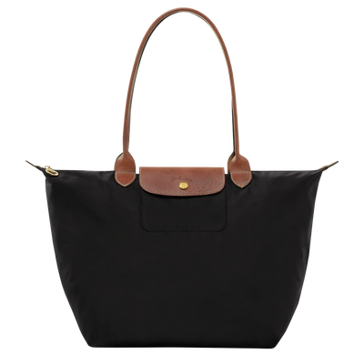 Longchamp-Style Lorent Tote Bag – Black