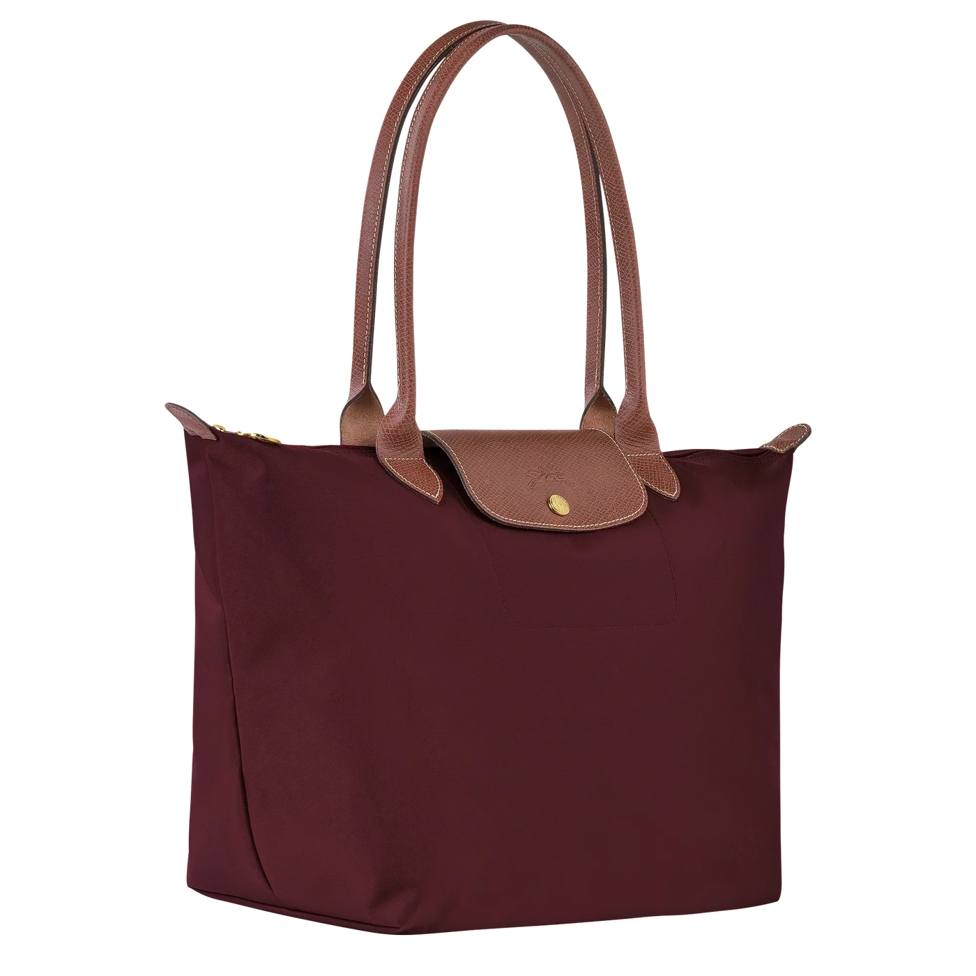 Longchamp-Style Lorent Tote Bag – Burgundy